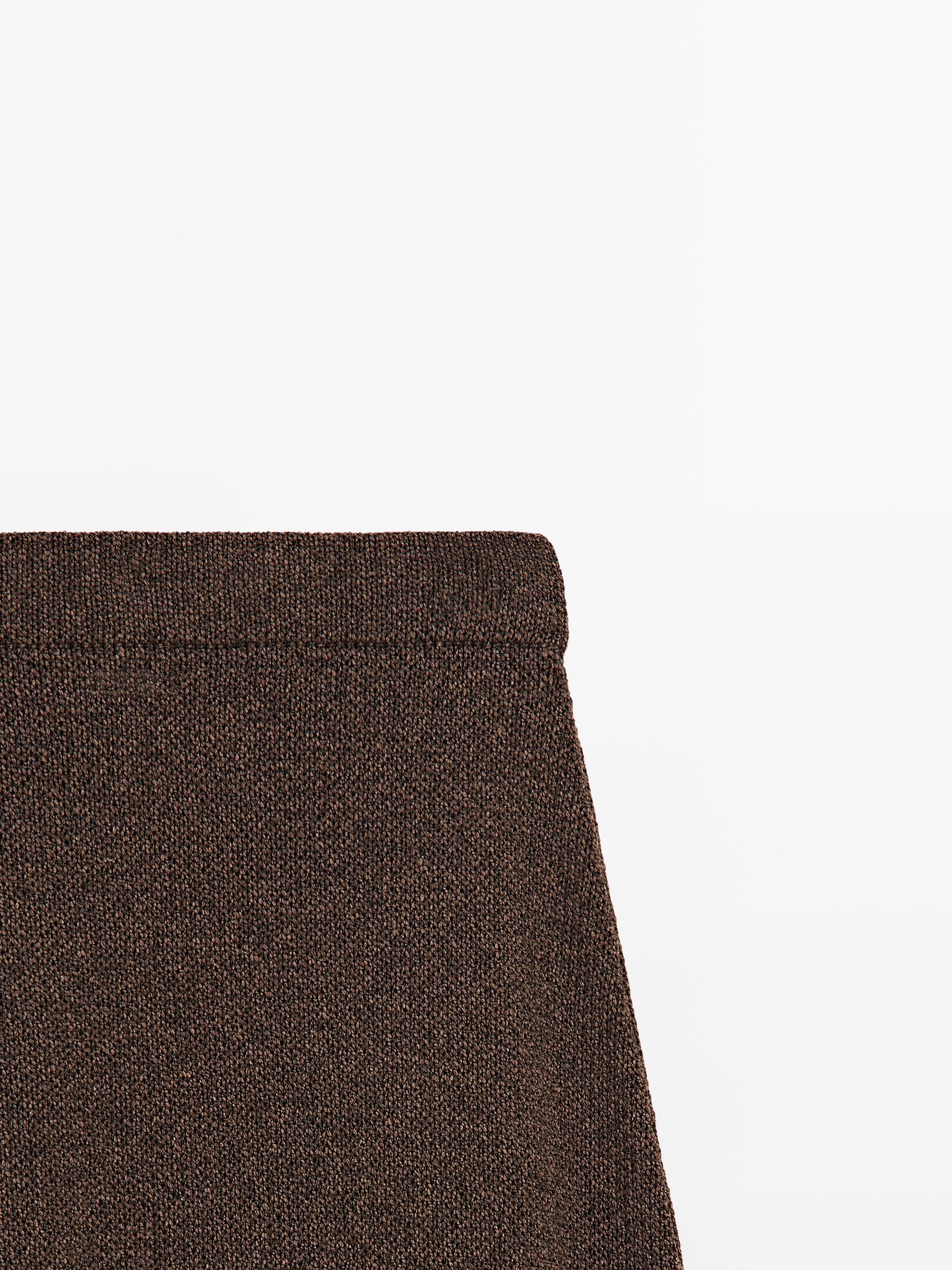 Long cotton blend knit skirt
